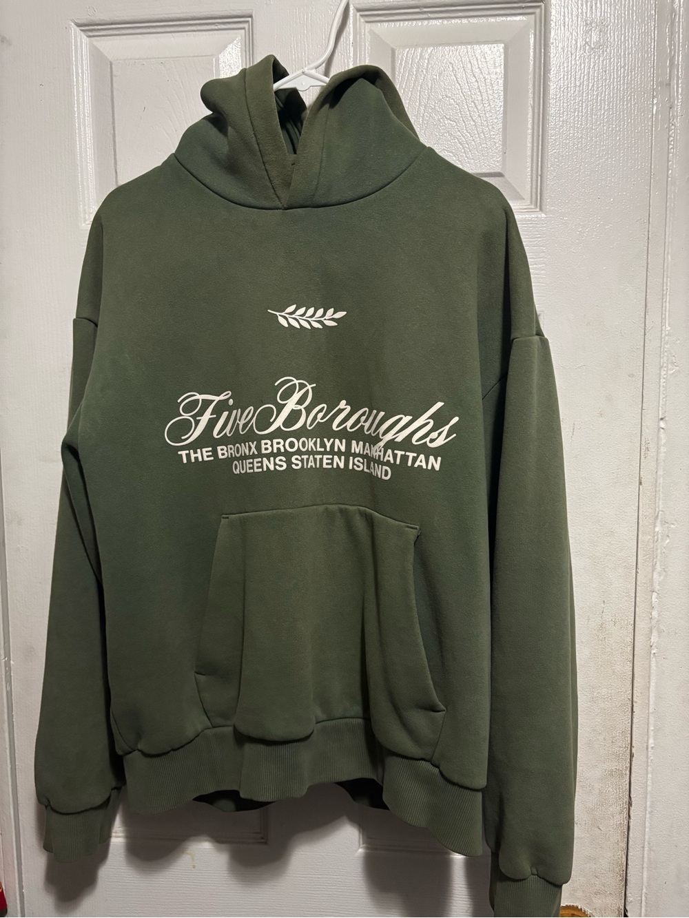 Olive Green Hooded Sweatshirt